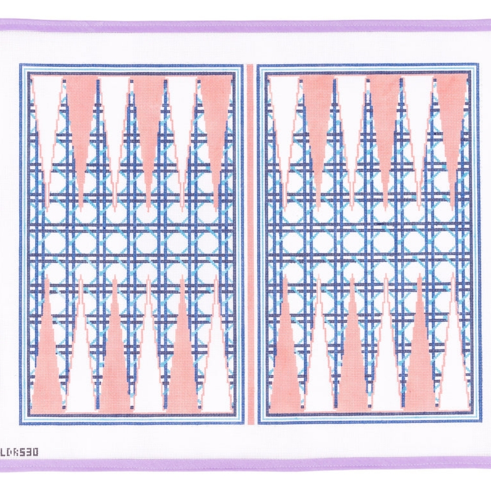 Cane Backgammon Board Needlepoint Canvas